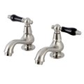 Kingston Brass KS1108PKL Basin Tap Faucet W/ Cross Handle, Brushed Nickel KS1108PKL